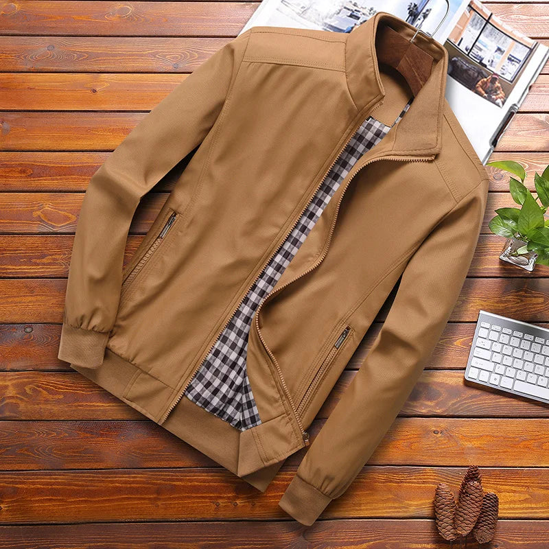 2026 Spring Autumn Casual Solid Fashion Slim Bomber Jacket Men Overcoat New Arrival Baseball Jackets Men's Jacket M-6XL 8XL Top