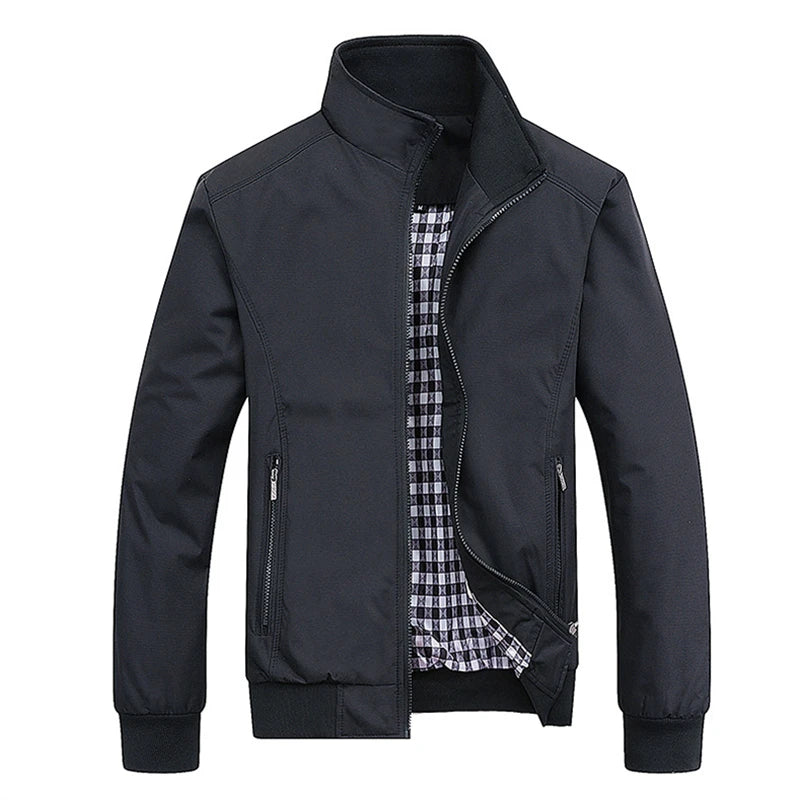 2026 Spring Autumn Casual Solid Fashion Slim Bomber Jacket Men Overcoat New Arrival Baseball Jackets Men's Jacket M-6XL 8XL Top