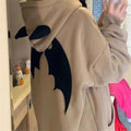 Evil Horns Hoodies Women Men Vintage Harajuku Hoody Zip Up Sweatshirt Hip Hop Streetwear Y2k Aesthetic Grunge Cardigan Tops