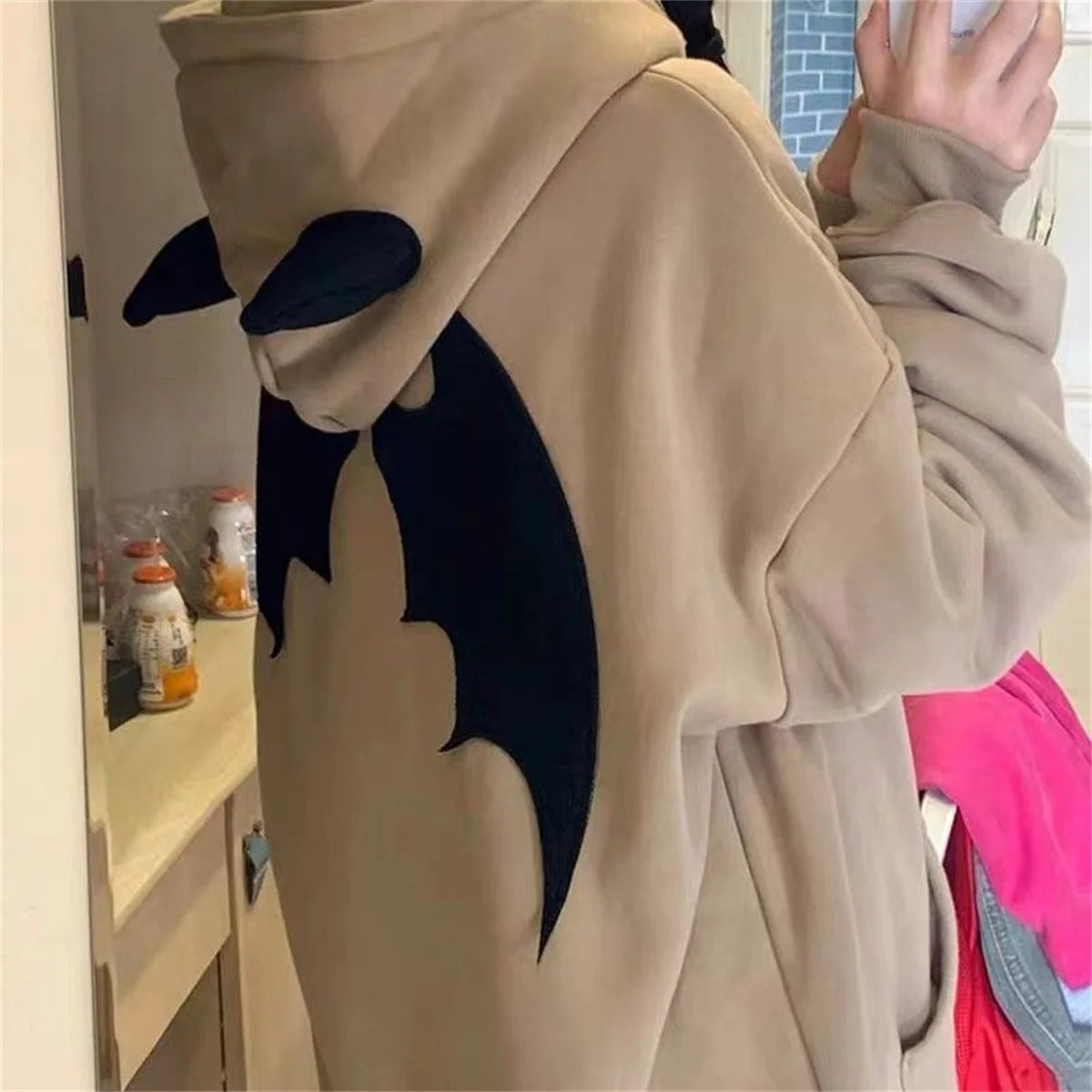 Evil Horns Hoodies Women Men Vintage Harajuku Hoody Zip Up Sweatshirt Hip Hop Streetwear Y2k Aesthetic Grunge Cardigan Tops
