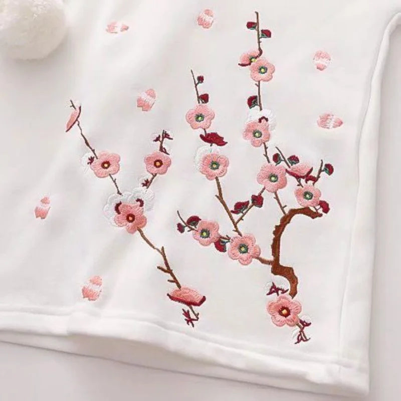 Embroidery Hoodies Women Aesthetics Hooded Baggy Kawaii Clothes Designer Streetwear Teens Personal Chinese Stylish Spring Cozy