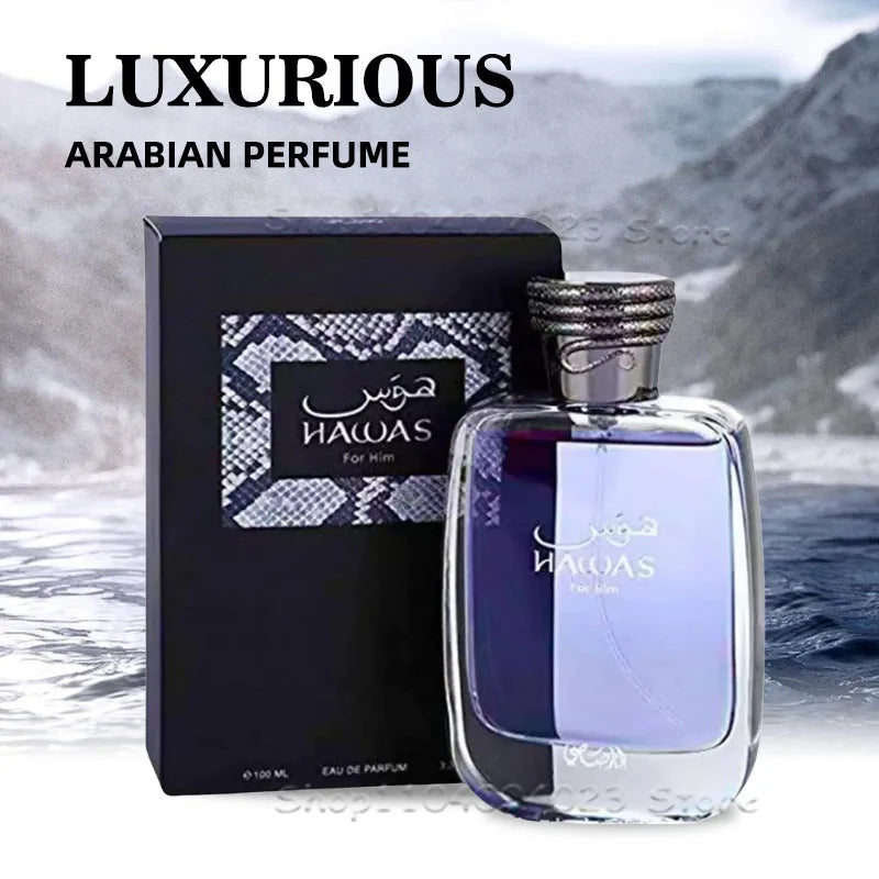 100ml Hawas Perfume for Men Original Rasasi Eau de Parfum Long-Lasting Fragrance Pour Spray Aquatic Scent High Quality Cologne