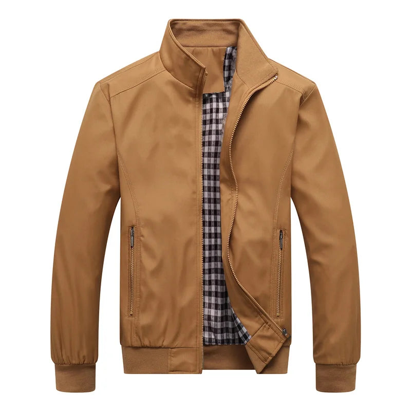 2026 Spring Autumn Casual Solid Fashion Slim Bomber Jacket Men Overcoat New Arrival Baseball Jackets Men's Jacket M-6XL 8XL Top