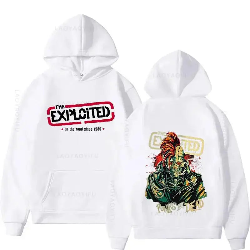 Hoodies THE EXPLOITED Theme Singer Graphic Printing Clothing Hooded Hip Hop Casual Unisex Autumn Winter Fleece Sweatshirts