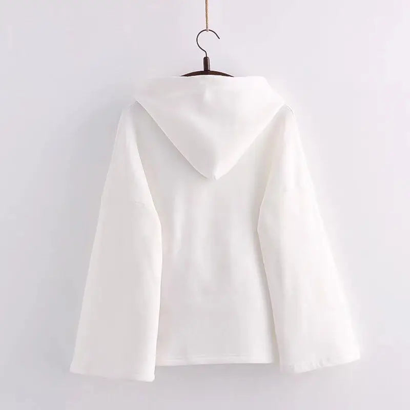 Embroidery Hoodies Women Aesthetics Hooded Baggy Kawaii Clothes Designer Streetwear Teens Personal Chinese Stylish Spring Cozy