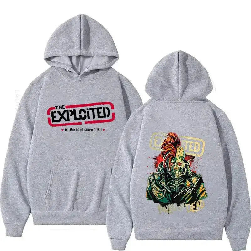 Hoodies THE EXPLOITED Theme Singer Graphic Printing Clothing Hooded Hip Hop Casual Unisex Autumn Winter Fleece Sweatshirts
