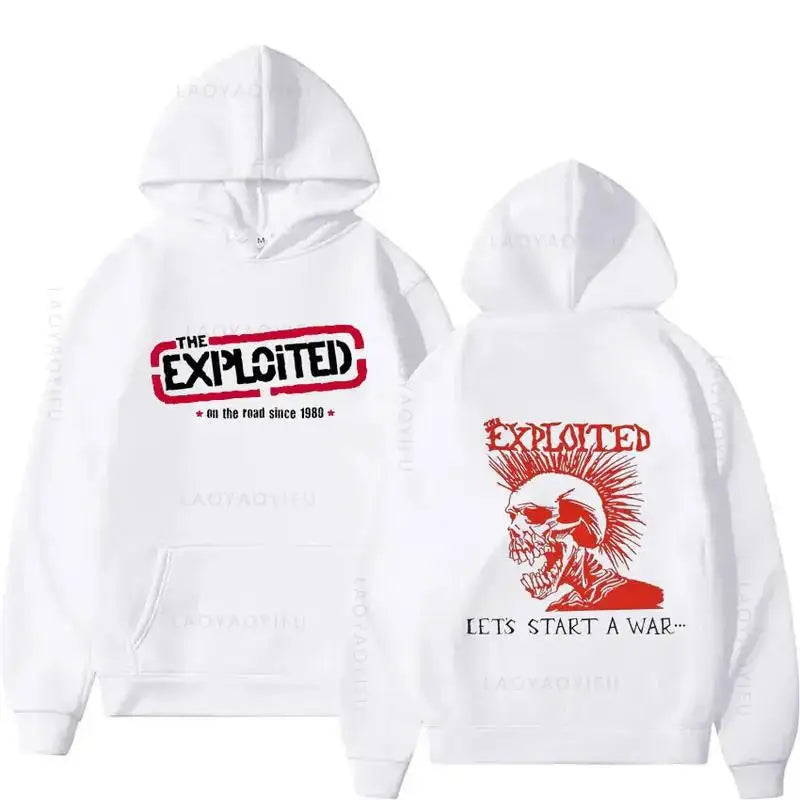 Hoodies THE EXPLOITED Theme Singer Graphic Printing Clothing Hooded Hip Hop Casual Unisex Autumn Winter Fleece Sweatshirts