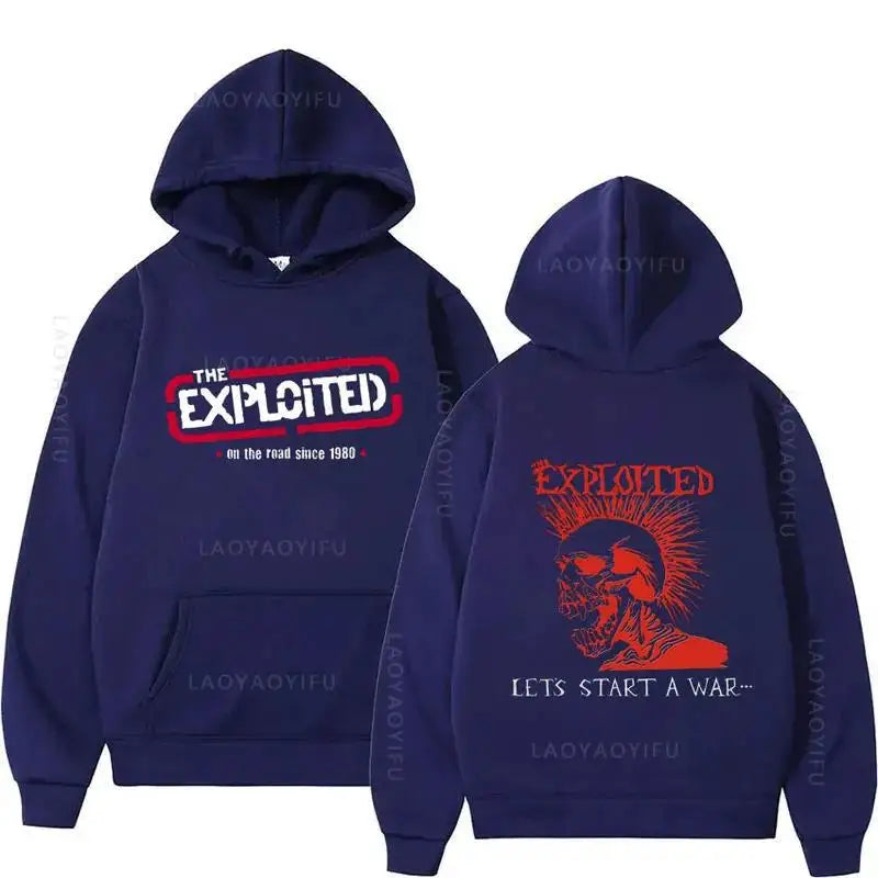 Hoodies THE EXPLOITED Theme Singer Graphic Printing Clothing Hooded Hip Hop Casual Unisex Autumn Winter Fleece Sweatshirts