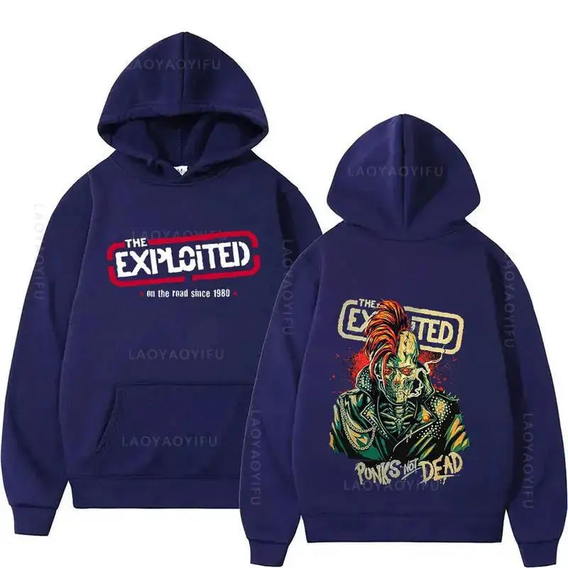 Hoodies THE EXPLOITED Theme Singer Graphic Printing Clothing Hooded Hip Hop Casual Unisex Autumn Winter Fleece Sweatshirts