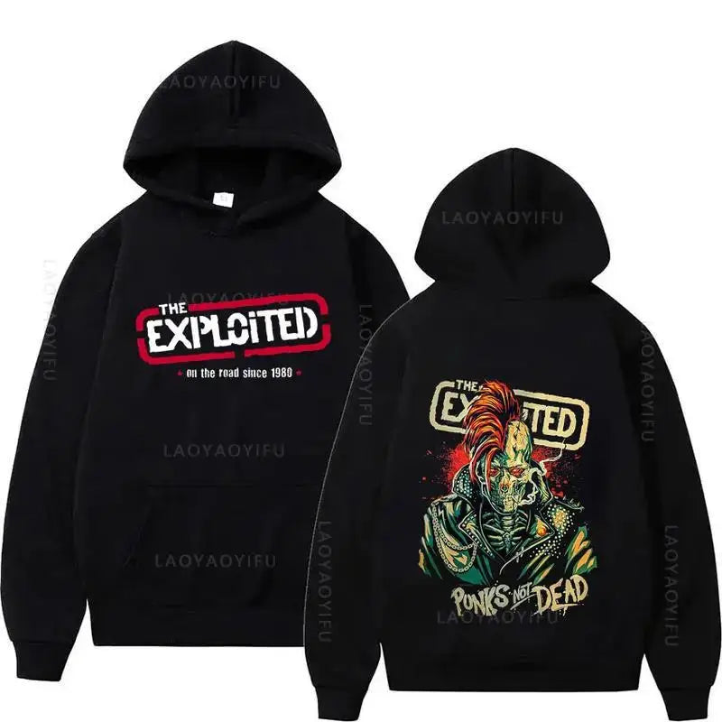 Hoodies THE EXPLOITED Theme Singer Graphic Printing Clothing Hooded Hip Hop Casual Unisex Autumn Winter Fleece Sweatshirts