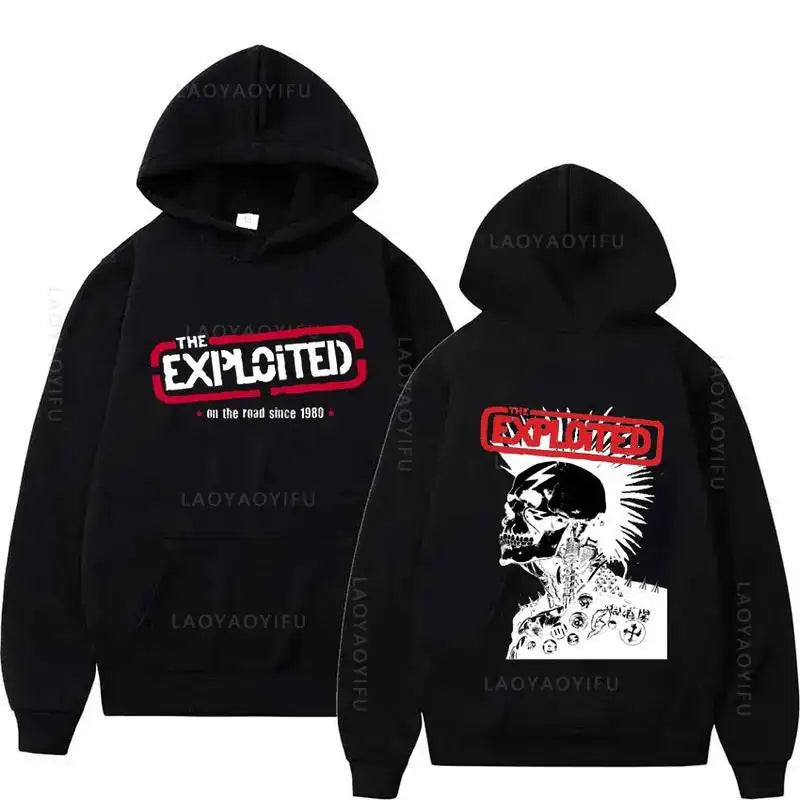 Hoodies THE EXPLOITED Theme Singer Graphic Printing Clothing Hooded Hip Hop Casual Unisex Autumn Winter Fleece Sweatshirts